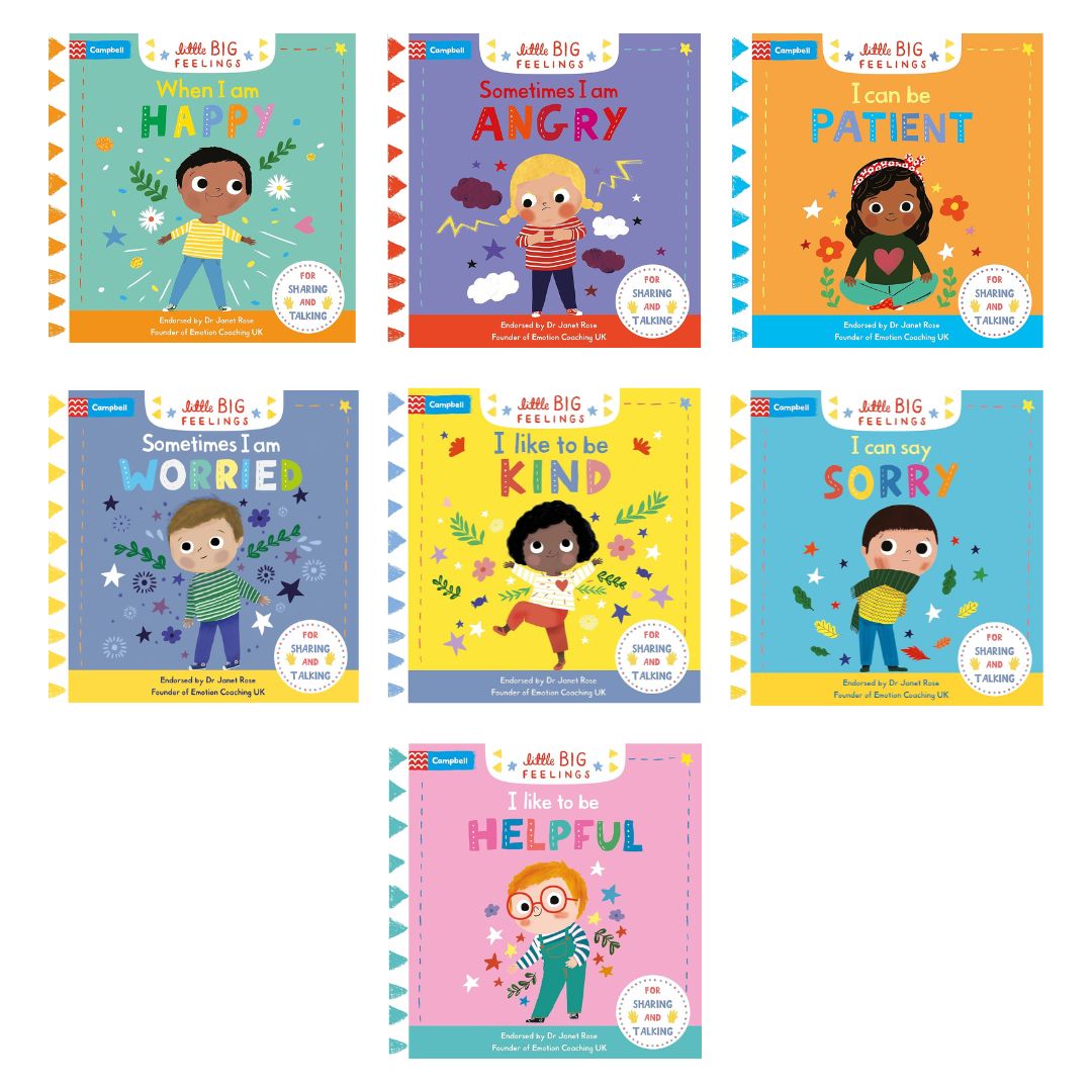 LITTLE BIG FEELINGS (retail / singles) board book - brand new, with SLIGHT DENTS on book cover (Happy / Angry / Worried / Sorry / Patient / Kind / Helpful)