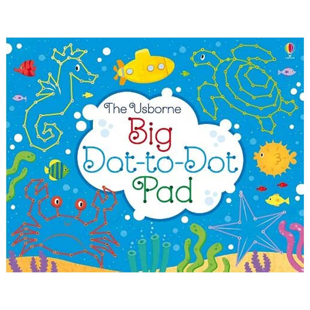 The Usborne Big DOT-TO-DOT / MAZE / PUZZLE Pad (SINGLES, brand new softcover, JUMBO tear-off activity pads) - Book cover with SLIGHT FOLDS