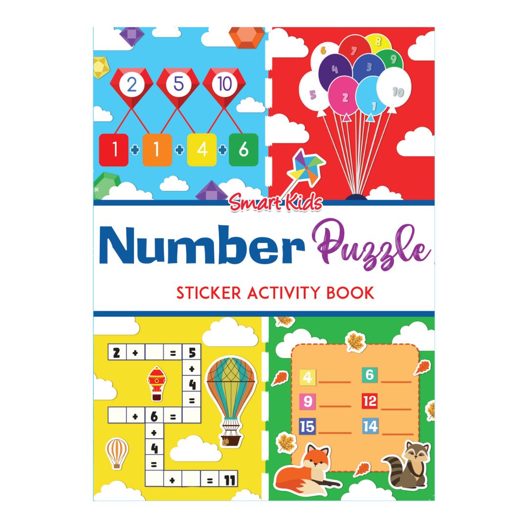 Smart Kids Sticker and Activity Book - NUMBER PUZZLE (brand new softcover)