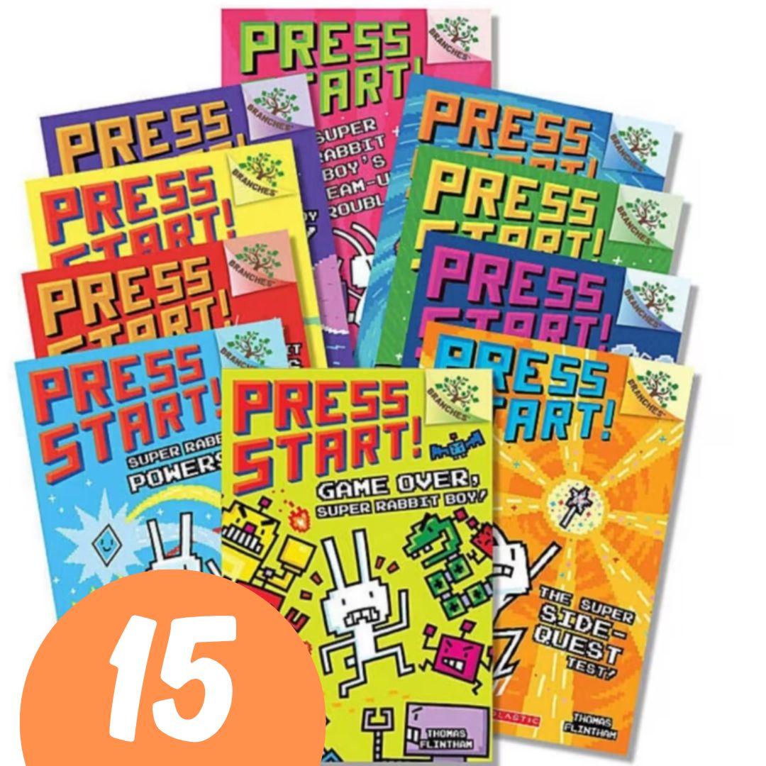 Press Start! Complete 15 Books Series Set (Books 1-15) brand new softcover, no box, w/SLIGHT FOLDS