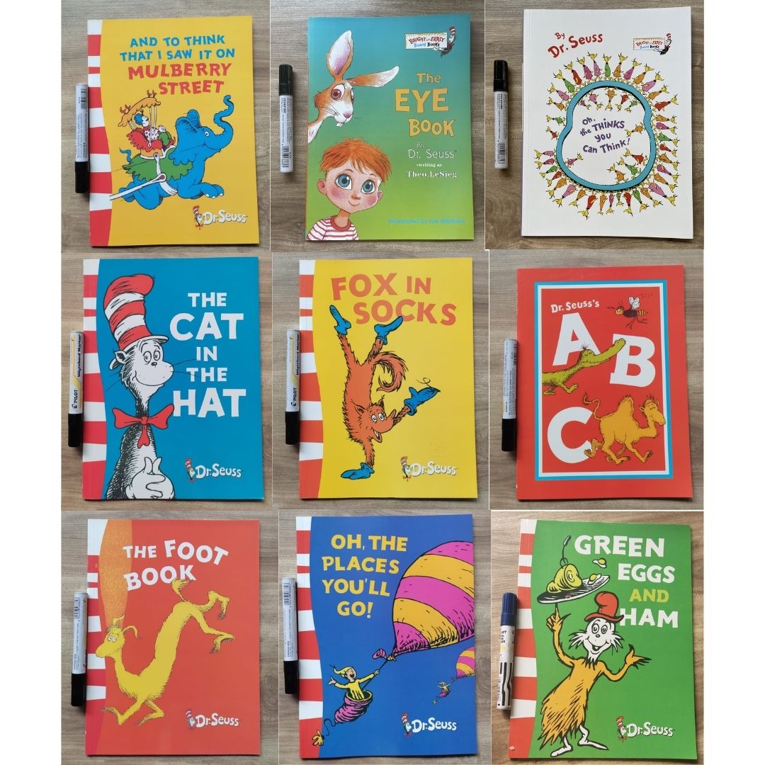 Dr Seuss paperbacks (PLS CHOOSE A TITLE) Oh the Places You'll Go / Fox in Socks / Green Eggs and Ham / Oh the Thinks You Can Think / One Fish Two Fish / Scrambled Eggs Super / Sleep Book / Ten Apples Up On Top / The Alphabet Book / Wacky Wednesday