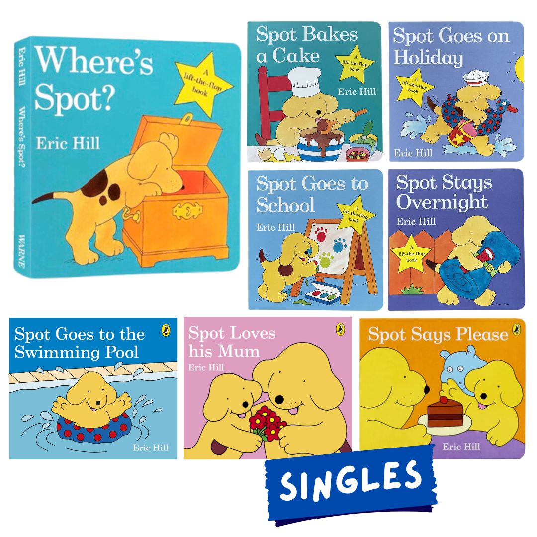 Where's Spot / Spot Loves His Mom / Spot Says Please and other stories BOARD BOOKS (SINGLES) brand new, with SLIGHT DENTS on book cover