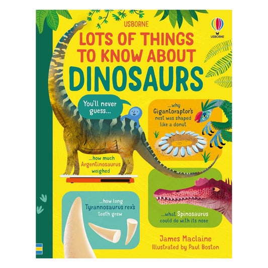 Usborne Lots of Things to Know About DINOSAURS (brand new Hardcover) - with SLIGHT DENTS on book cover