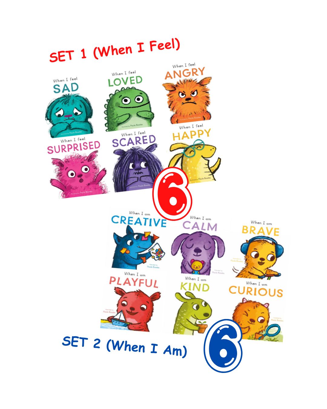 WHEN I FEEL Angry Happy Loved Sad Scared Surprised // WHEN I AM Brave Calm Creative Curious Kind Playful (First Behaviors) (6 Board Books) brand new, no box