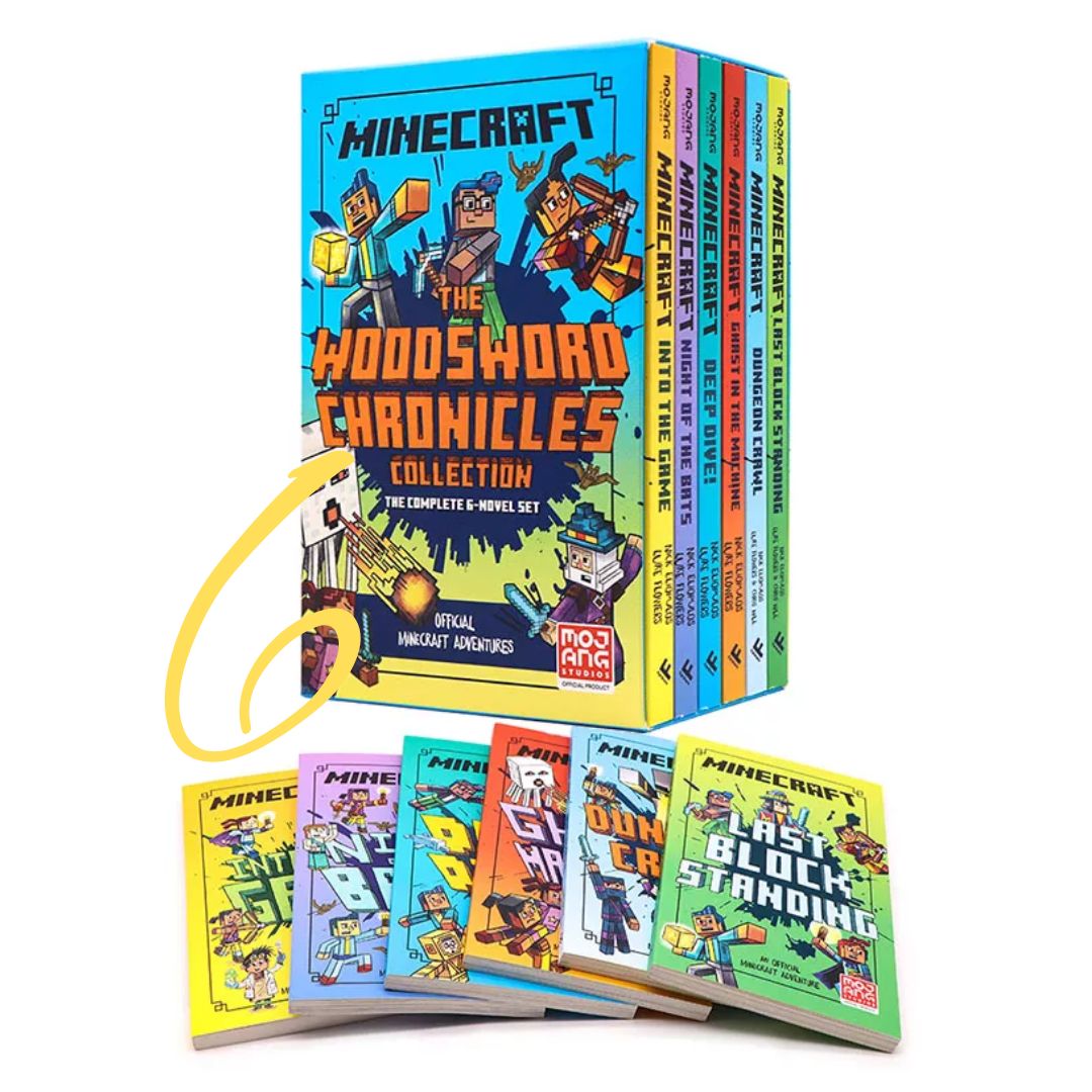 Minecraft: Deep Dive, Minecraft Woodsword Chronicles Collection (6 books) (BOX SET with SLIGHT FOLDS)