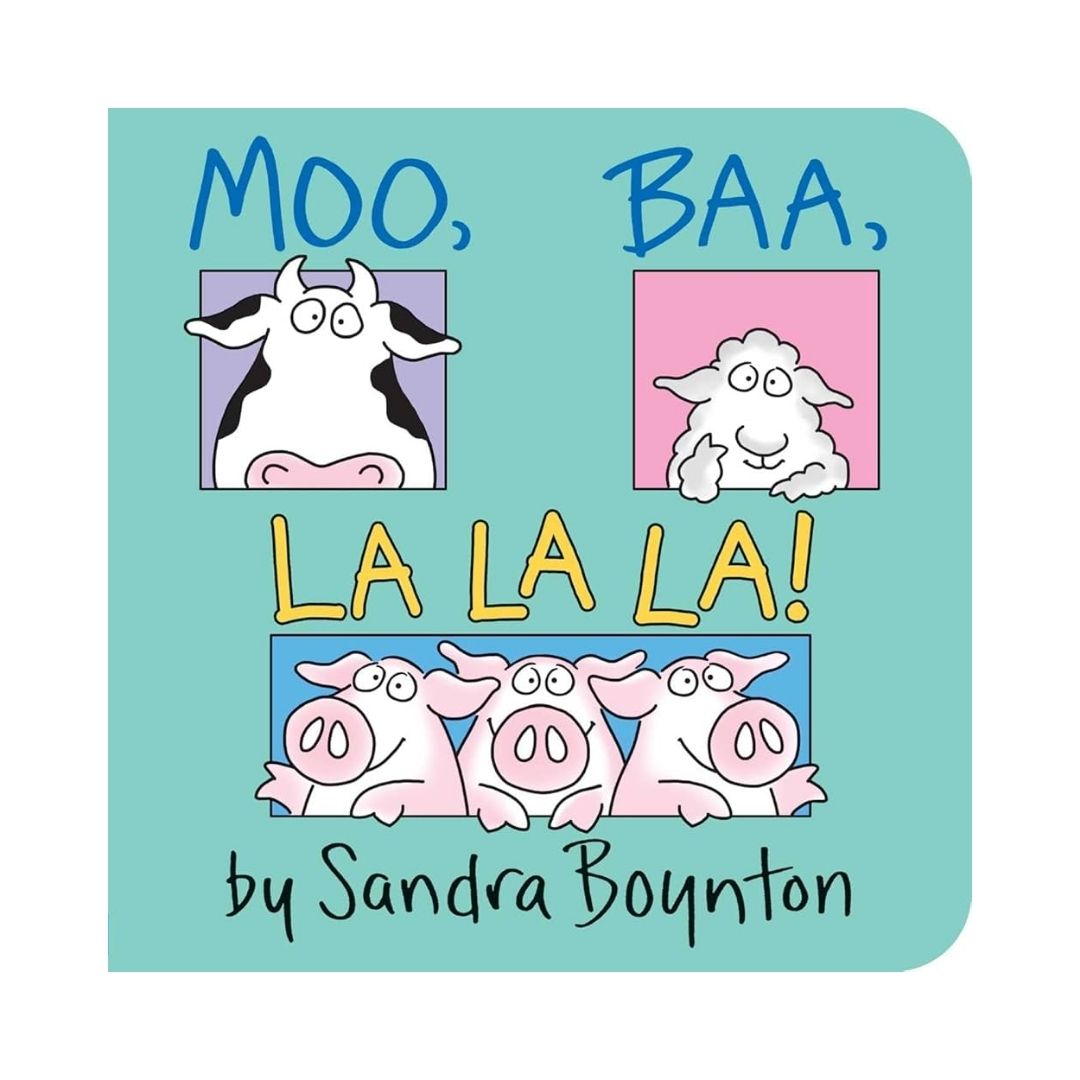 Moo, Baa, La La La! (by Sandra Boynton) brand new board book, with SLIGHT TEAR and DENTS on book cover