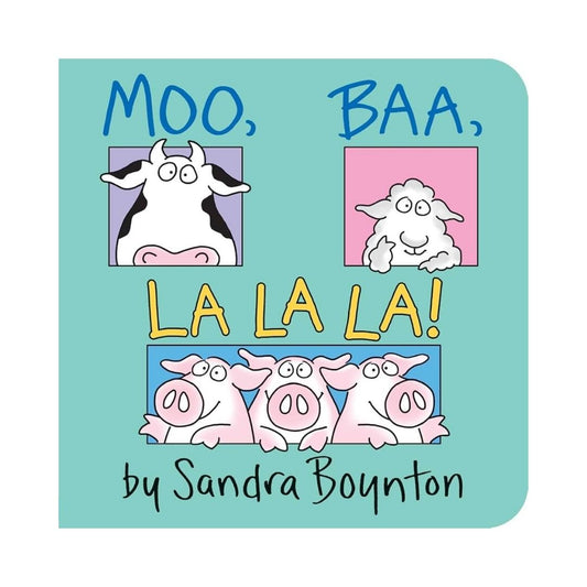 Moo, Baa, La La La! (by Sandra Boynton) brand new board book, with SLIGHT TEAR and DENTS on book cover