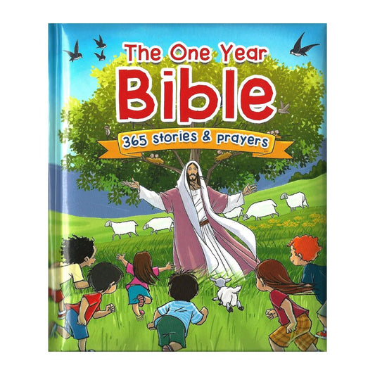 The One Year Bible: 365 Stories and Prayers (Total of 366 Old and New Testament Bible Stories) (brand new Hardcover)