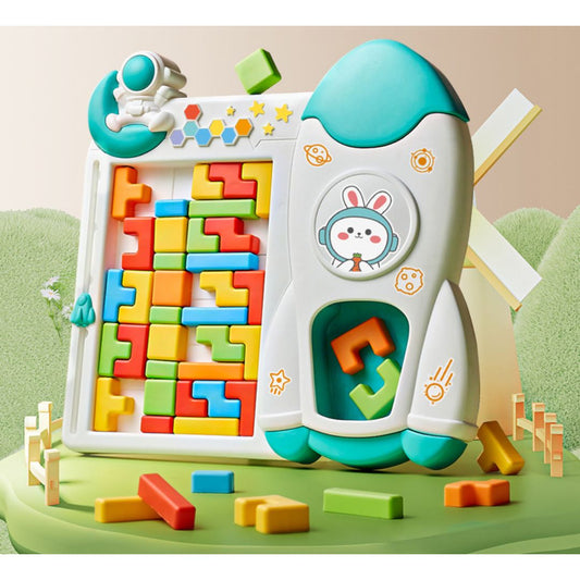 Space Rocket Tetris Blocks (boxed set, brand new, color BLUE)