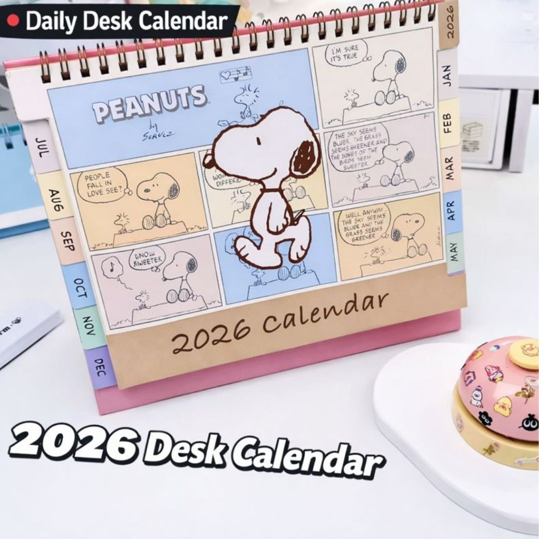 2026 Peanuts Snoopy Desk Calendar | Monthly Desktop Calendar with Notes Pages & Index Tabs | Cute Cartoon Table Calendar (brand new)