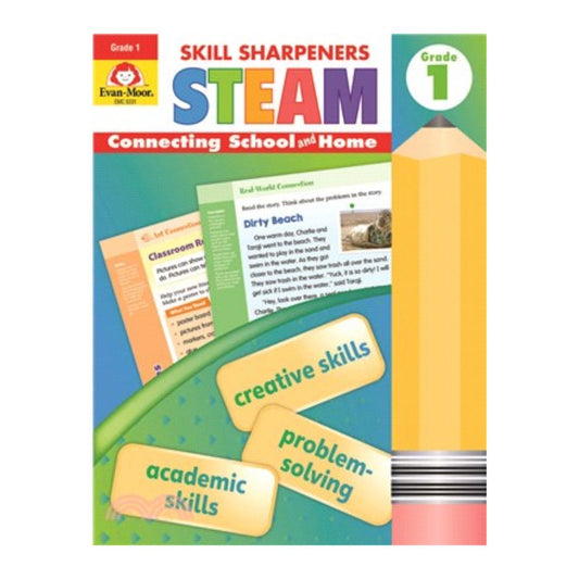 Evan Moor Skill Sharpener Workbook: STEAM ( GRADE 1 ) brand new softcover