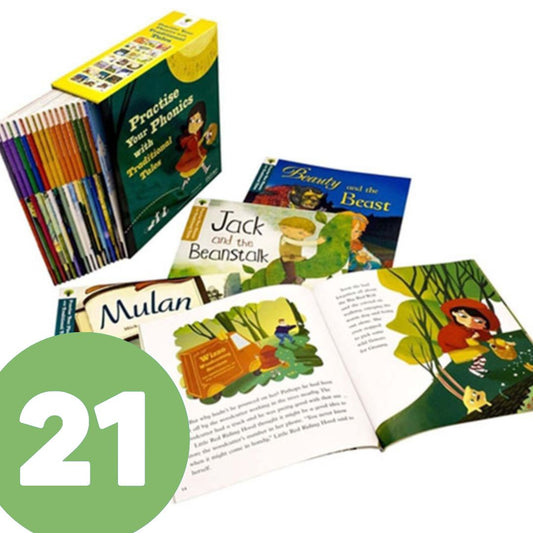 Oxford Practice Your Phonics (21 books) brand new softcover, fairy tales, boxed set, box with slight tears and dents
