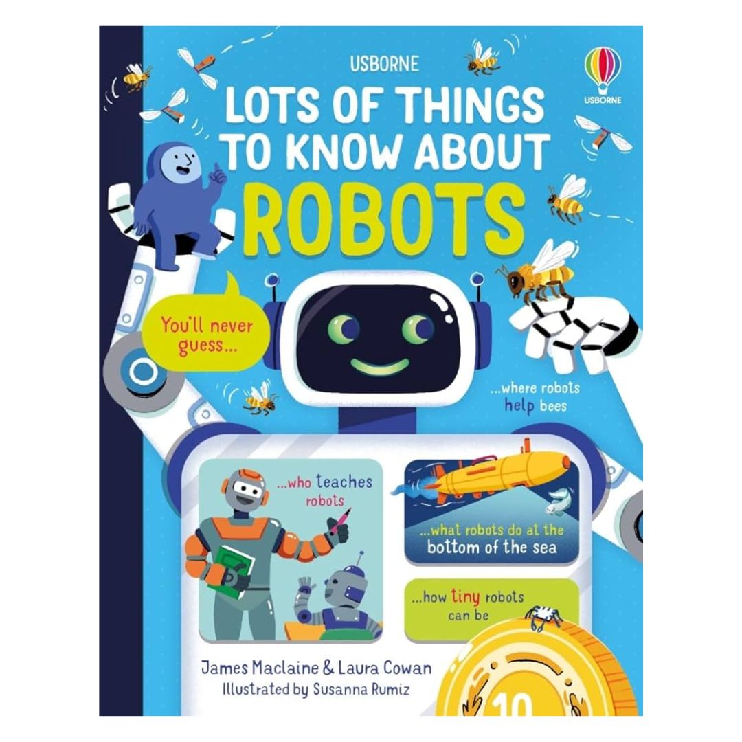 Usborne Lots of Things to Know About ROBOTS (brand new Hardcover) - with SLIGHT DENTS on book cover