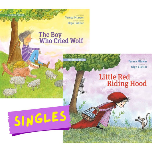 Timeless Tales Little Red Riding Hood // Timeless Fables The Boy Who Cried Wolf (SINGLES, brand new softcover, with SLIGHT DENTS on book cover)
