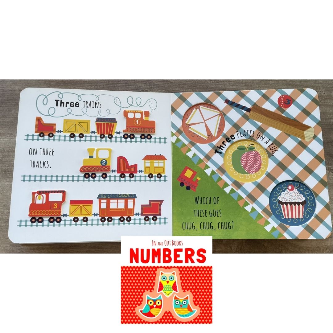 IN and OUT Board Books (SINGLES) Colors / Numbers / Opposites / Shapes (brand new, with SLIGHT DENTS on book cover)