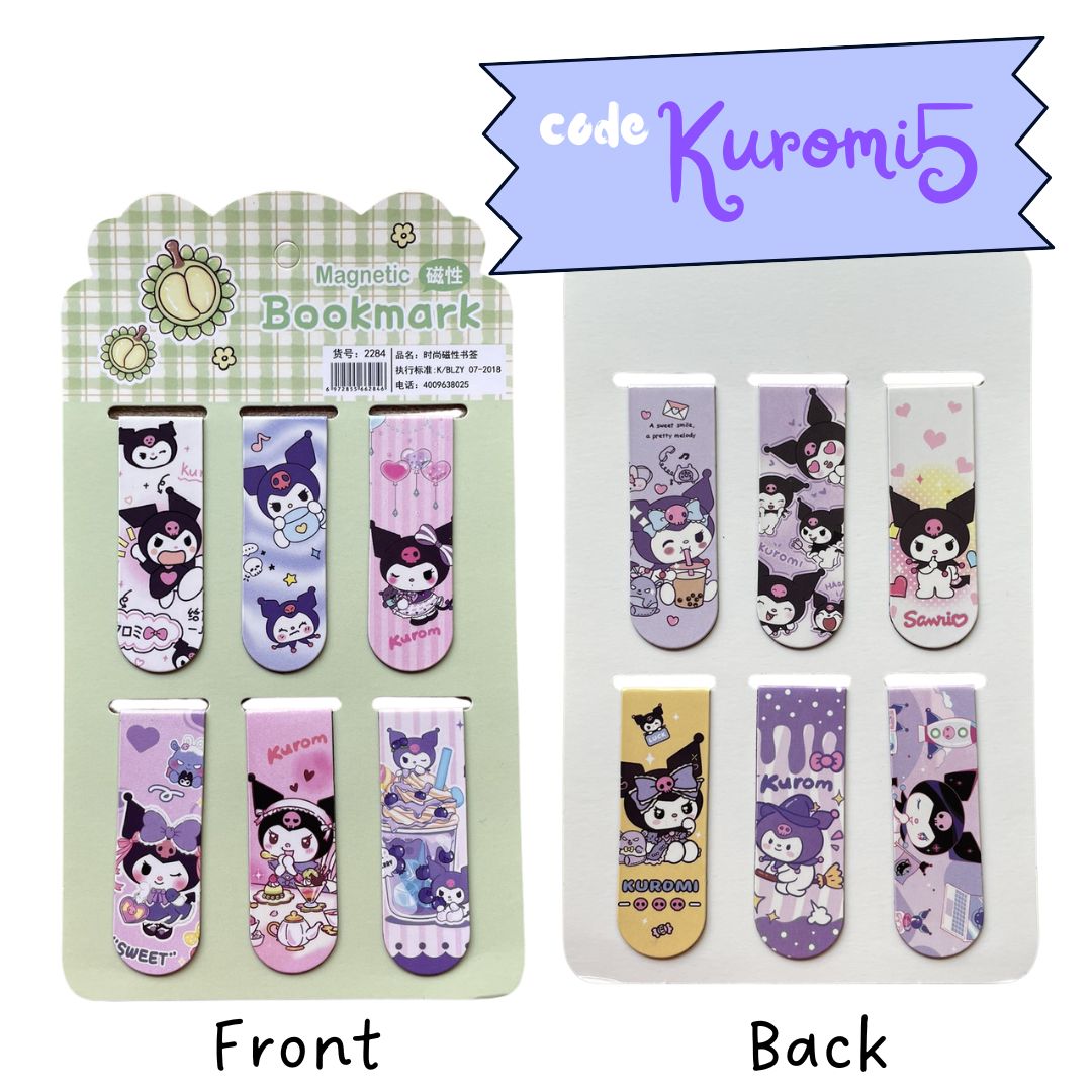 Magnetic Bookmark Clip (6 pcs bookmarks in a set) (Pls. choose design)