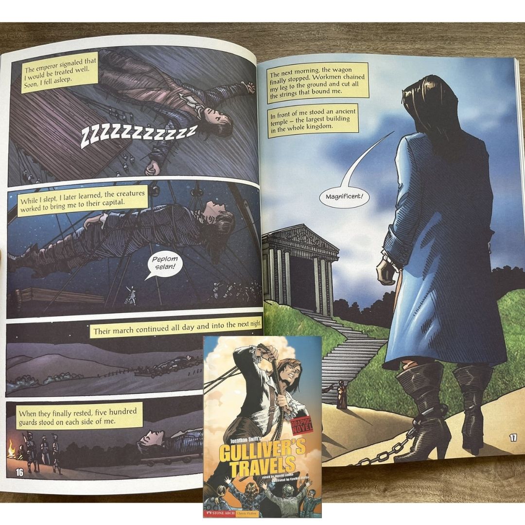 Classic Fiction Graphic Novel (SINGLES) (Alice in Wonderland / Gulliver's Travels / The Hunchback of Notre Dame / The Wizard of Oz) brand new softcover, with SLIGHT TEARS/DENTS/FOLDS on book cover
