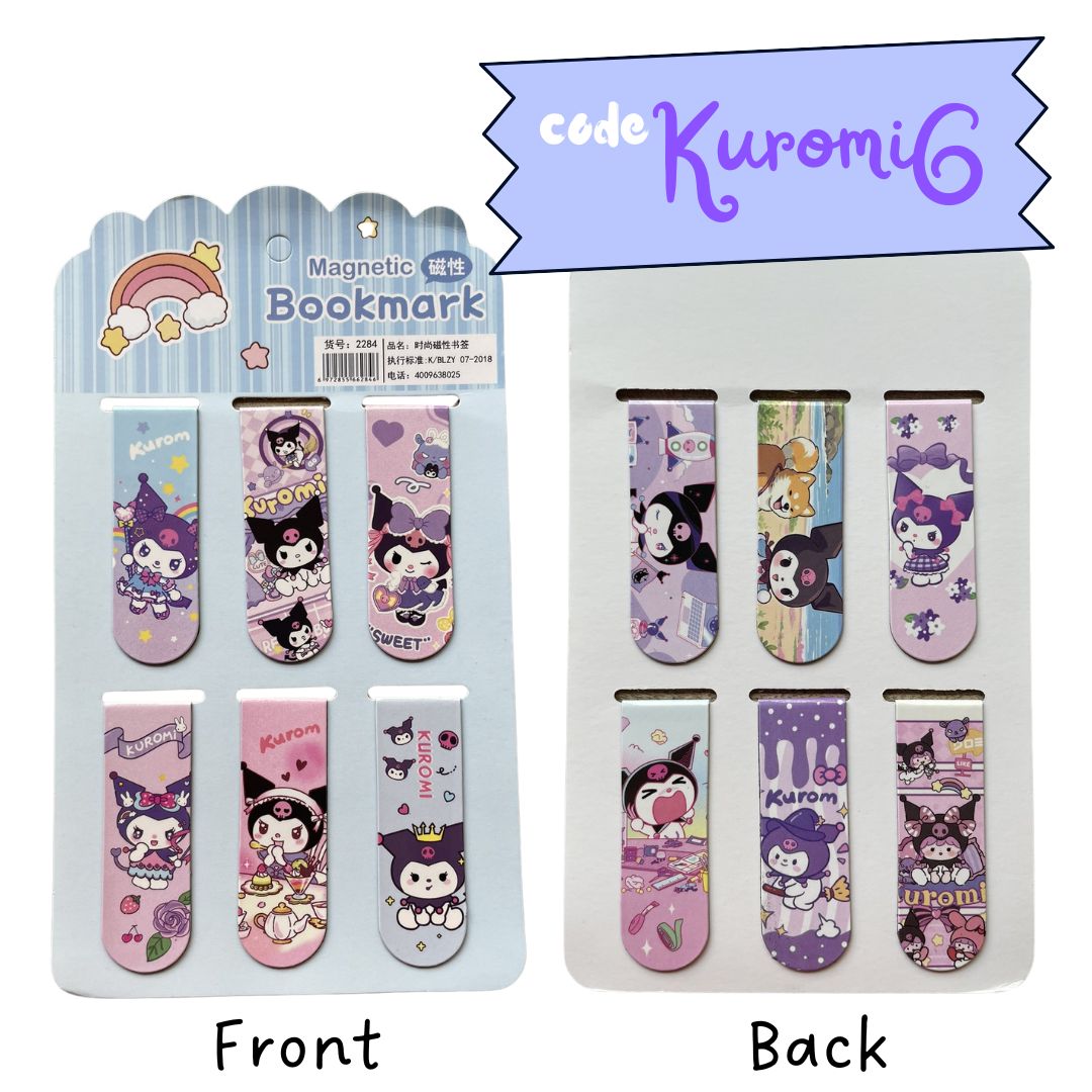 Magnetic Bookmark Clip (6 pcs bookmarks in a set) (Pls. choose design)