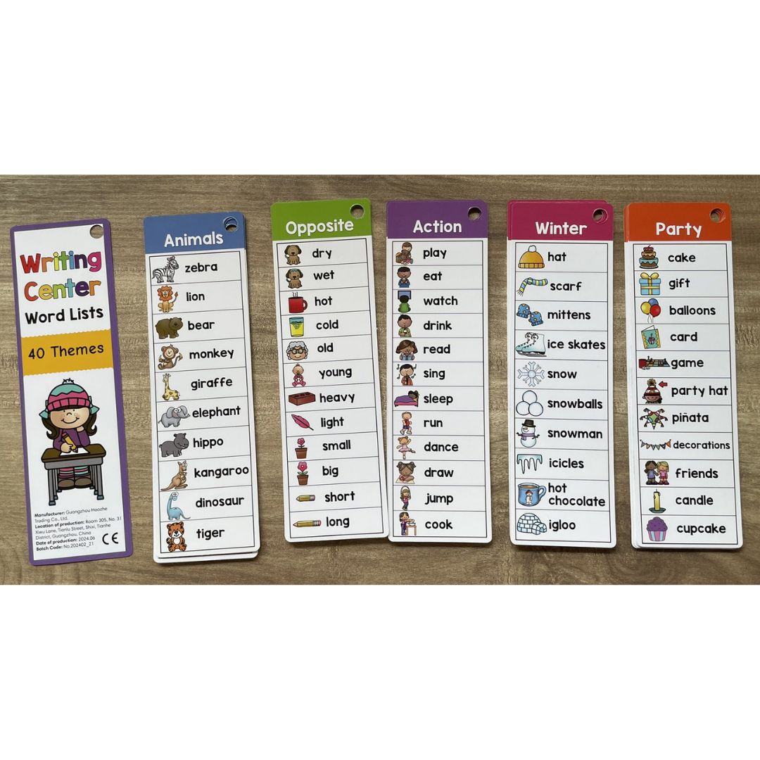 English Themed Vocabulary Flashcards Set | 20 Double-Sided Cards | Beginner Word Learning & Writing Prompt Cards l Writing Center Word Lists (40 Themes / 426 Words in a set) brand new, no box