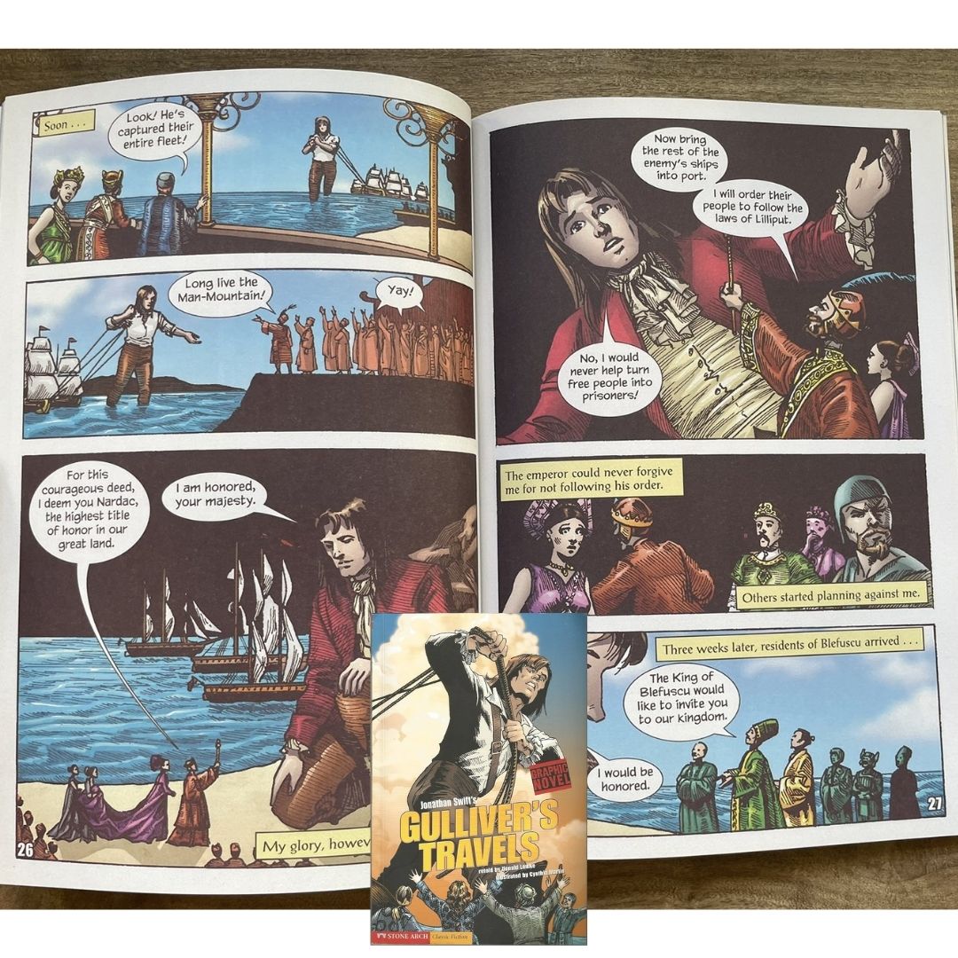 Classic Fiction Graphic Novel (SINGLES) (Alice in Wonderland / Gulliver's Travels / The Hunchback of Notre Dame / The Wizard of Oz) brand new softcover, with SLIGHT TEARS/DENTS/FOLDS on book cover