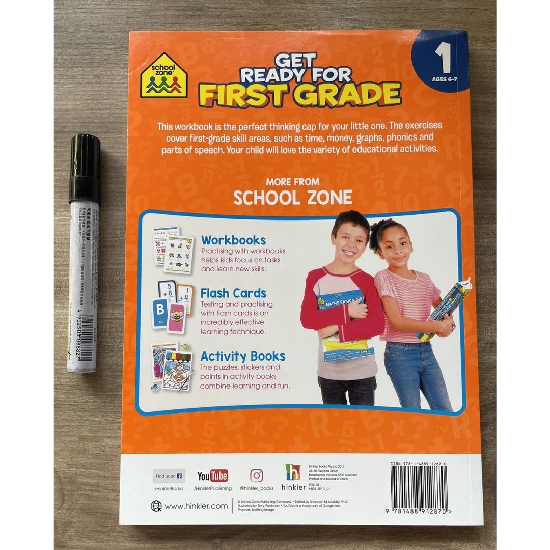 School Zone GET READY for Preschool / Kindergarten / First Grade Workbook (SINGLES) brand new softcover