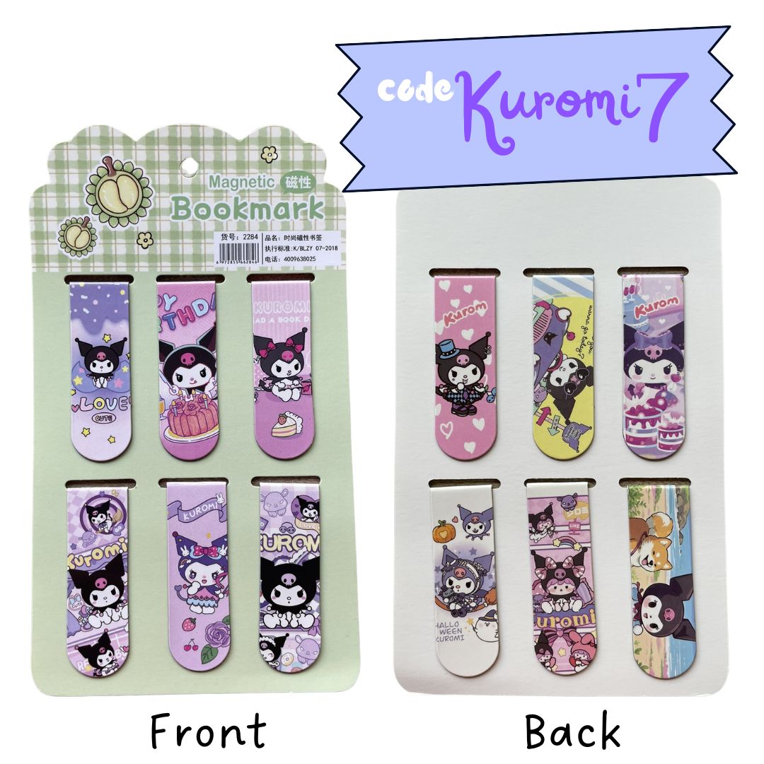 Magnetic Bookmark Clip (6 pcs bookmarks in a set) (Pls. choose design)