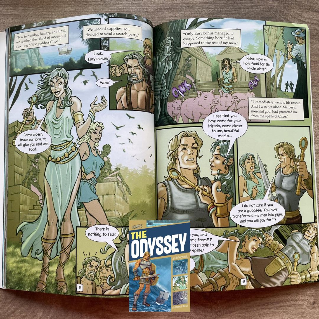 The Iliad / The Odyssey (A Graphic Novel) (SINGLES, brand new Softcover, with SLIGHT FOLDS on book cover)