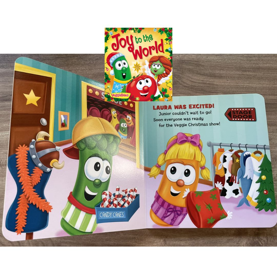 VeggieTales - Growing Faith: God Is Always with You / Silly Little Thing Called Love / Joy to the World (SINGLES, brand new Board Book) with SLIGHT DENTS on book cover