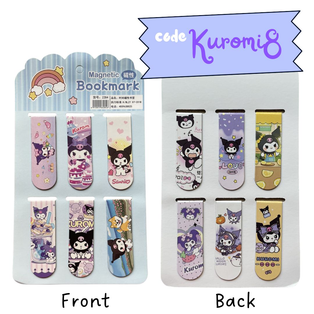 Magnetic Bookmark Clip (6 pcs bookmarks in a set) (Pls. choose design)
