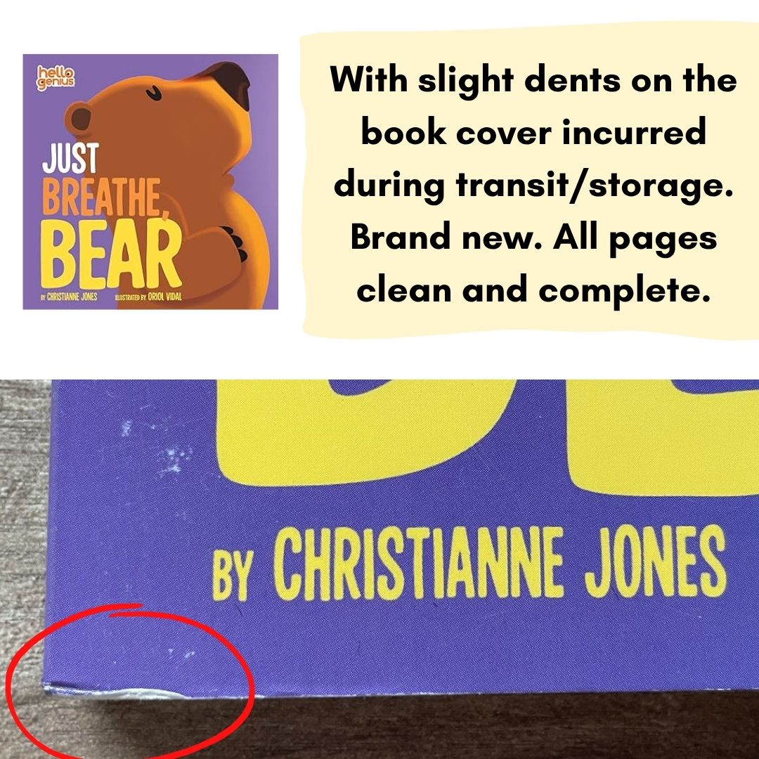 Hello Genius BOARD BOOKS (SINGLES) Little Dinos Don't Push / Just Breathe Bear / Little Lion Shares etc (book covers with SLIGHT DENTS)