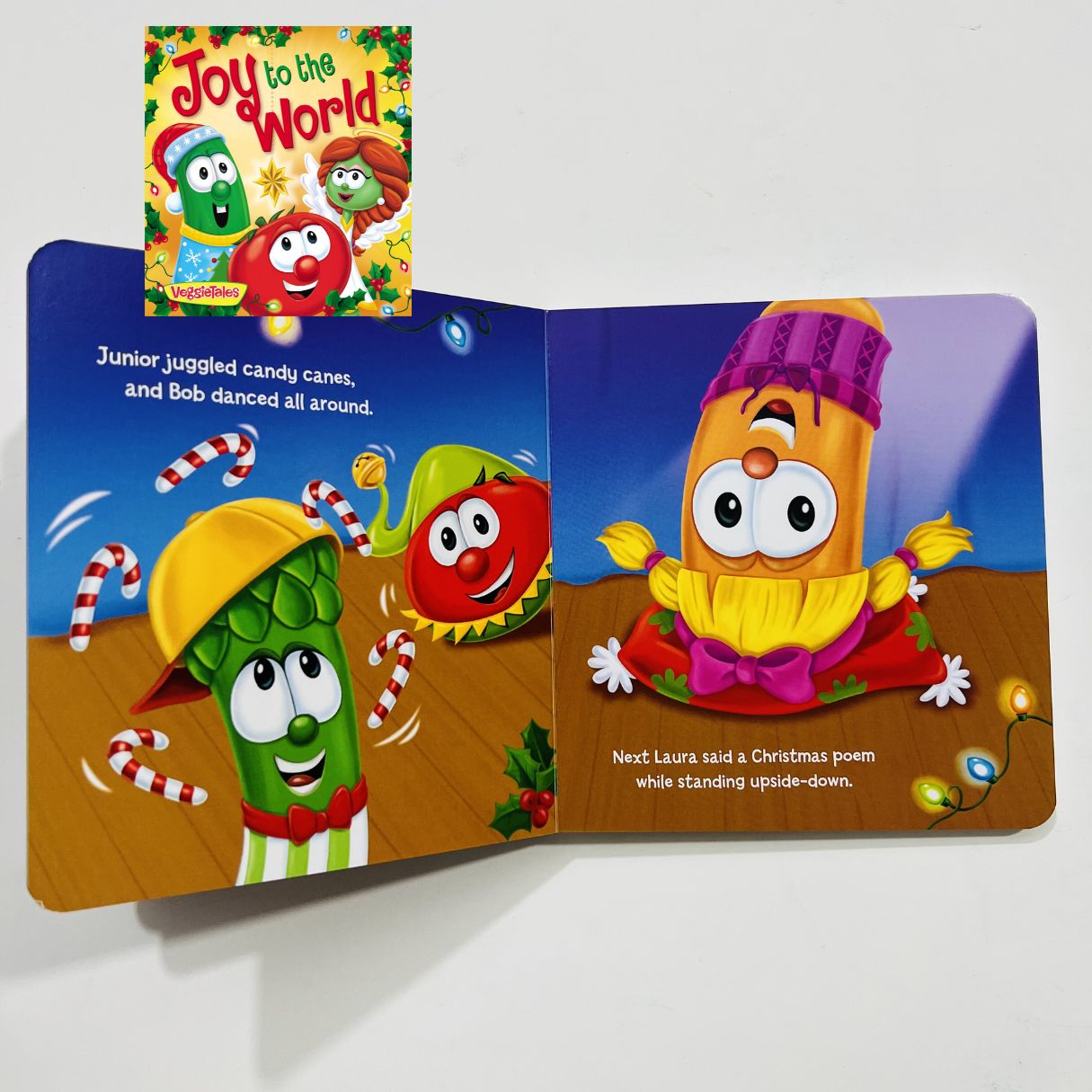 VeggieTales - Growing Faith: God Is Always with You / Silly Little Thing Called Love / Joy to the World (SINGLES, brand new Board Book) with SLIGHT DENTS on book cover