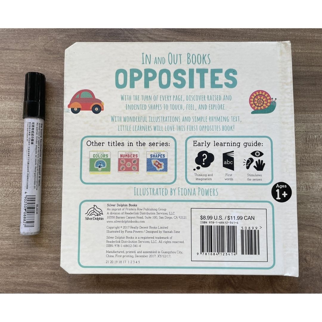 IN and OUT Board Books (SINGLES) Colors / Numbers / Opposites / Shapes (brand new, with SLIGHT DENTS on book cover)