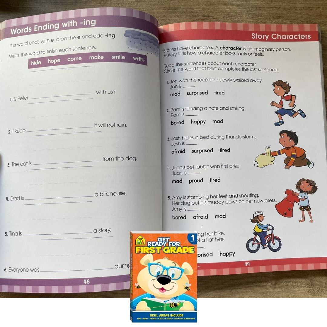 School Zone GET READY for Preschool / Kindergarten / First Grade Workbook (SINGLES) brand new softcover