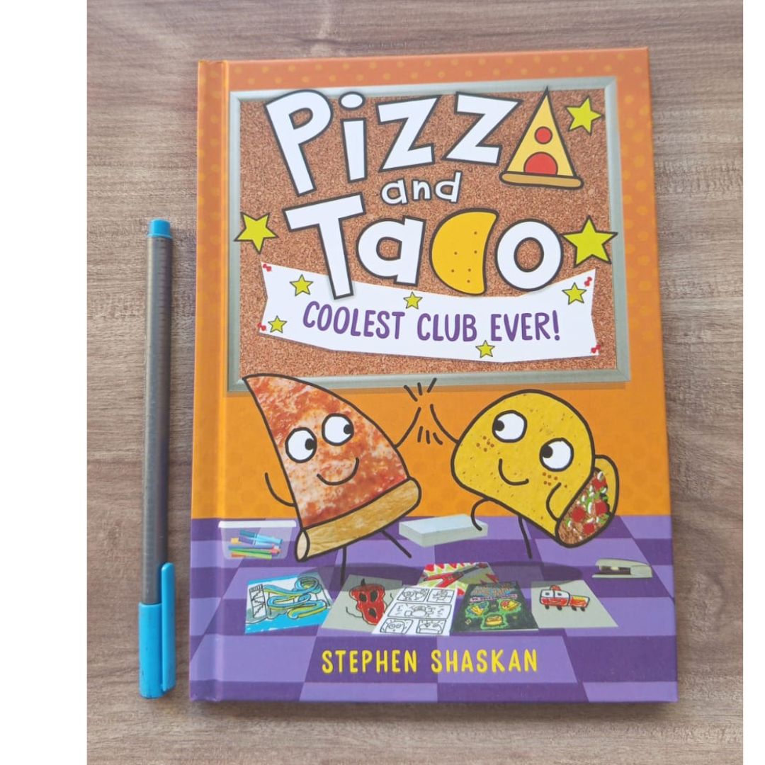 Pizza and Taco, A Graphic Novel: BEST CHRISTMAS EVER / COOLEST CLUB EVER / DRAW YOUR OWN COMIC (SINGLES) brand new hardcover, with SLIGHT DENTS on book cover