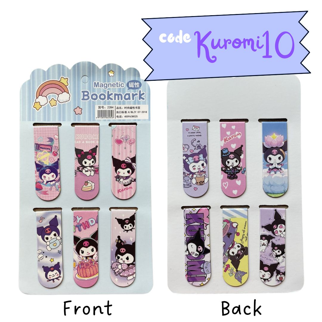 Magnetic Bookmark Clip (6 pcs bookmarks in a set) (Pls. choose design)