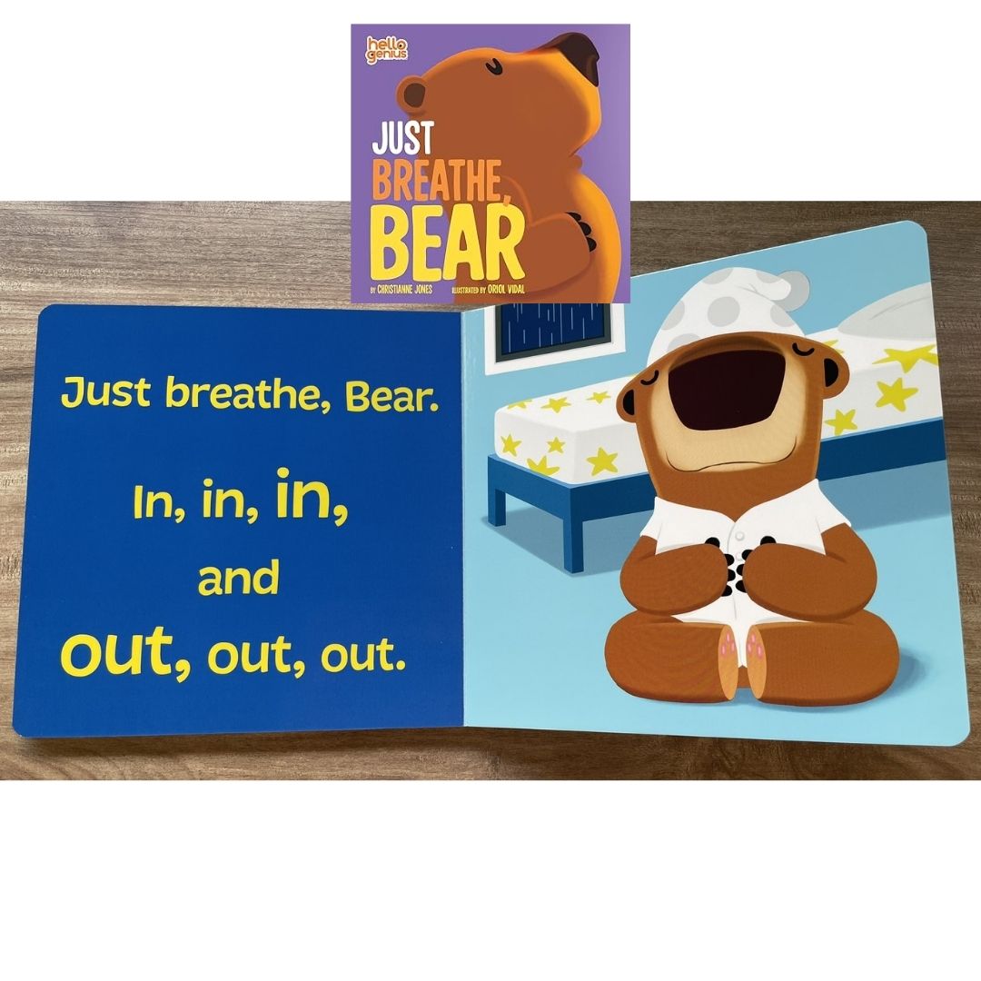 Hello Genius BOARD BOOKS (SINGLES) Little Dinos Don't Push / Just Breathe Bear / Little Lion Shares etc (book covers with SLIGHT DENTS)