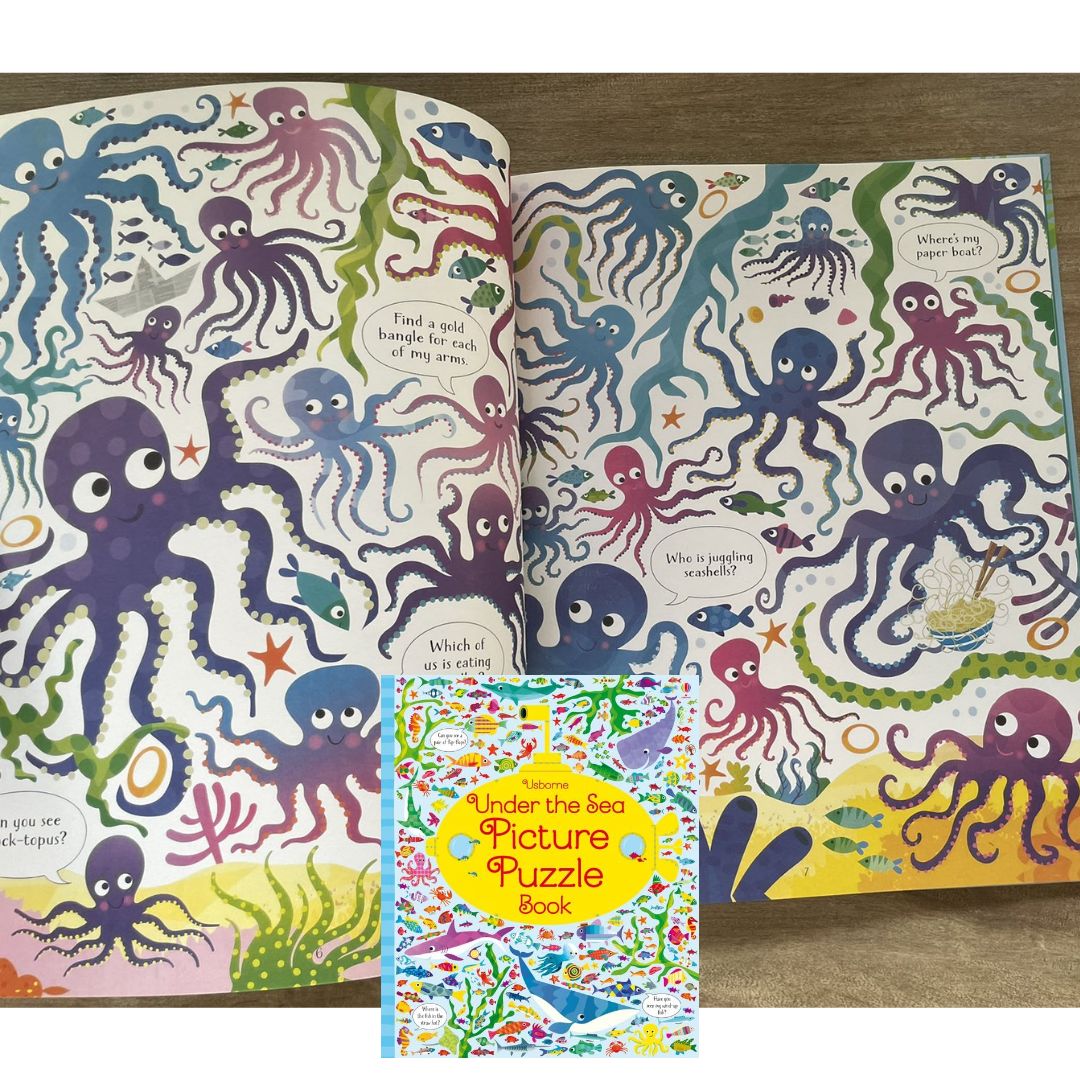 Usborne Picture Puzzle Book (SINGLES, brand new Hardcover) Animals / Farm / Under the Sea - with SLIGHT DENTS on book cover