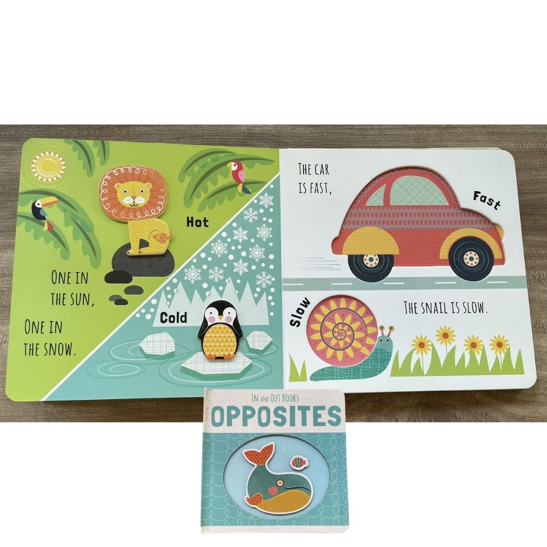 IN and OUT Board Books (SINGLES) Colors / Numbers / Opposites / Shapes (brand new, with SLIGHT DENTS on book cover)