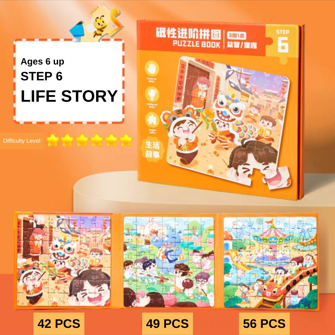 Trifold PUZZLE BOOK (singles) hardcover jigsaw puzzles book