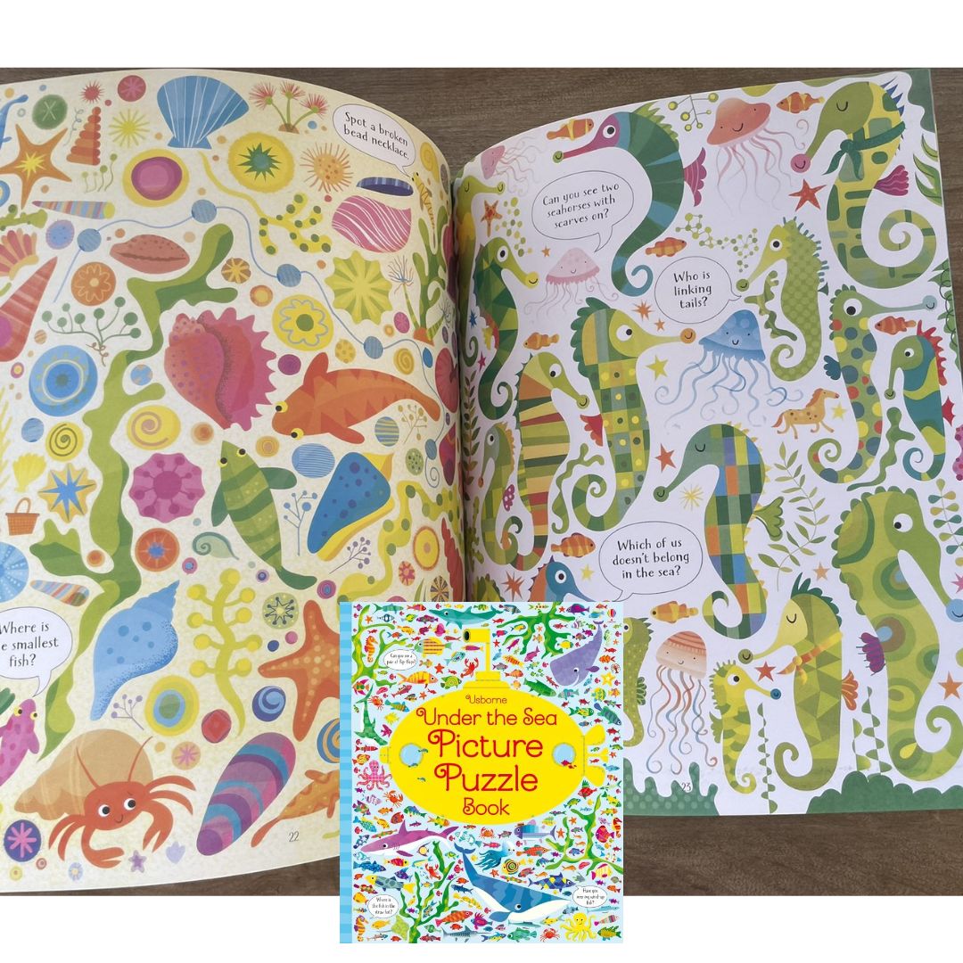Usborne Picture Puzzle Book (SINGLES, brand new Hardcover) Animals / Farm / Under the Sea - with SLIGHT DENTS on book cover