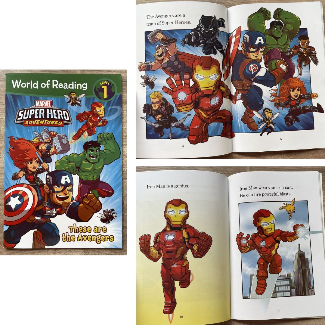 [With damage on some book pages, pls. see photos] World of Reading AVENGERS (17 books) (brand new softcover, no box) - Thor Iron Man Spiderman Hulk Captain America etc