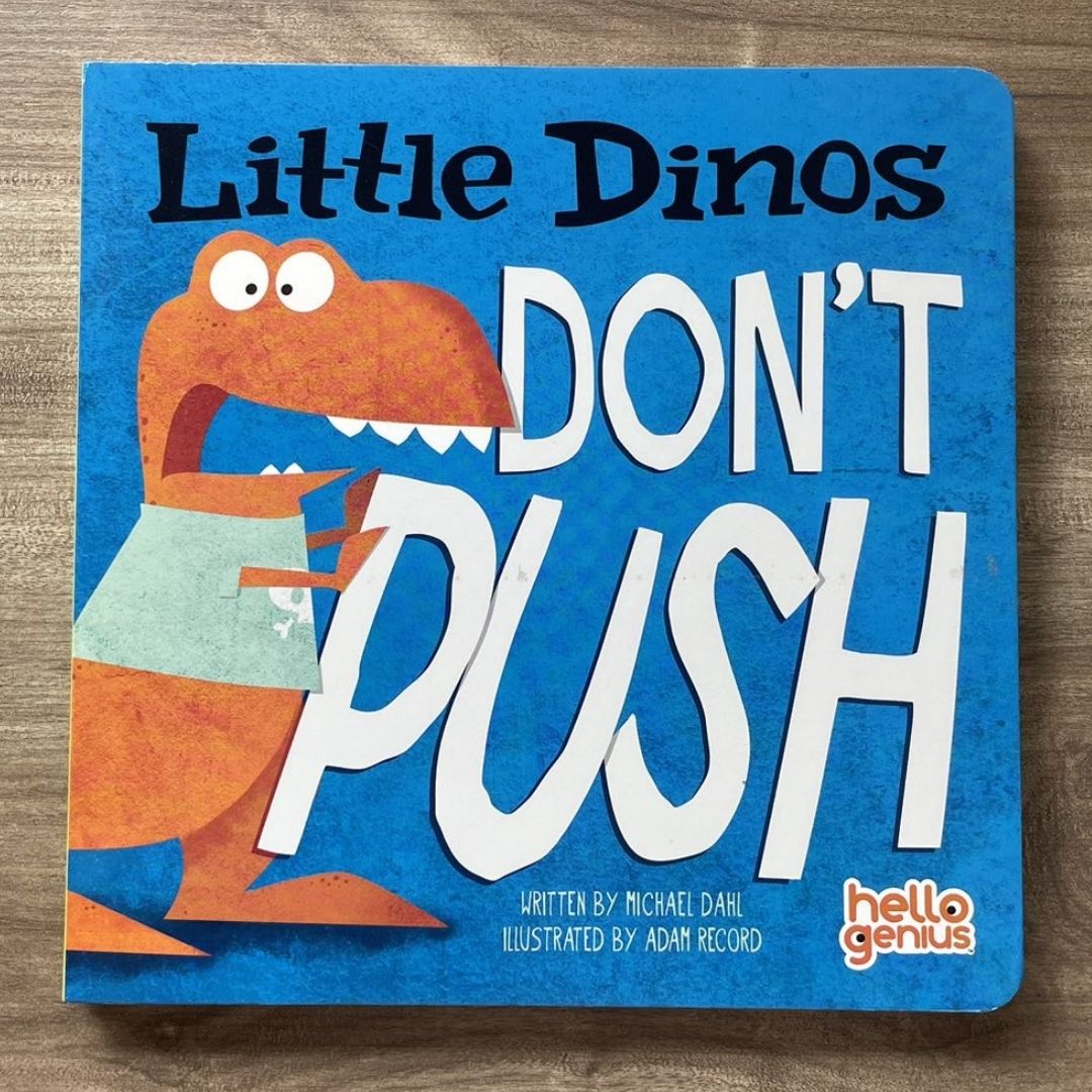 Hello Genius BOARD BOOKS (SINGLES) Little Dinos Don't Push / Just Breathe Bear / Little Lion Shares etc (book covers with SLIGHT DENTS)