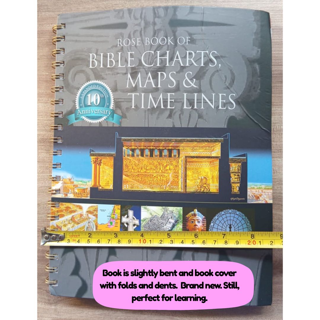 Rose Book of Bible Charts, Maps, and Time Lines Spiral-bound – Special Edition (Old and New Testament) with dents/tears on book cover, brand new hardcover