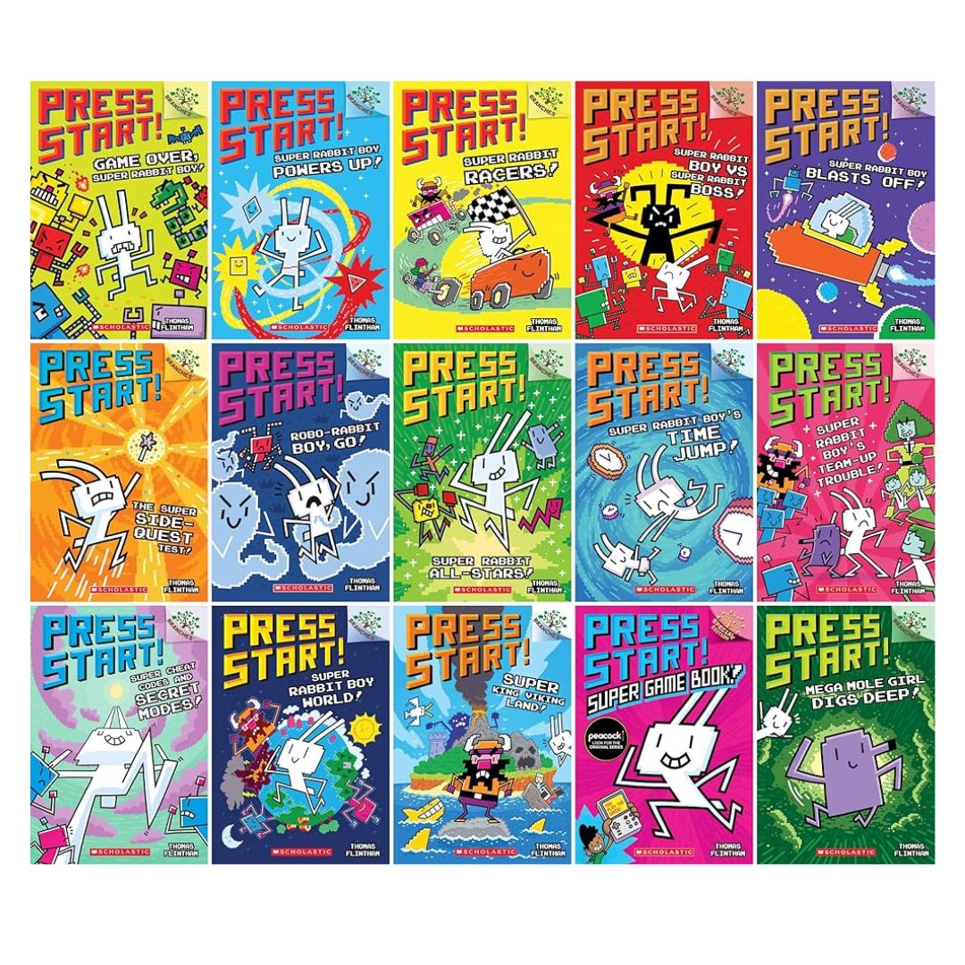 Press Start! Complete 15 Books Series Set (Books 1-15) brand new softcover, no box, w/SLIGHT FOLDS