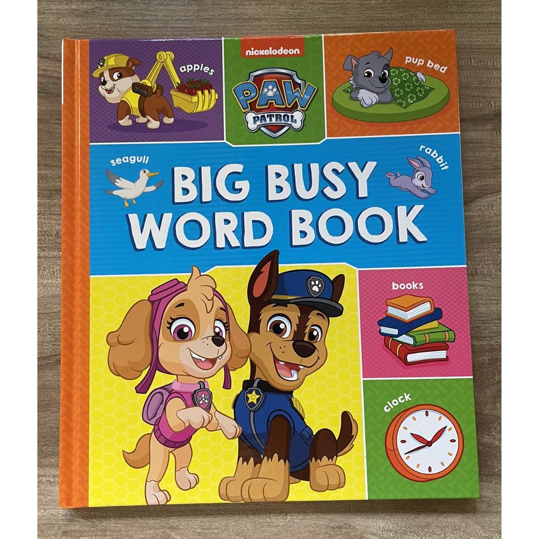 Paw Patrol Big Busy Word Book (brand new Hardcover) - with SLIGHT DENTS on book cover