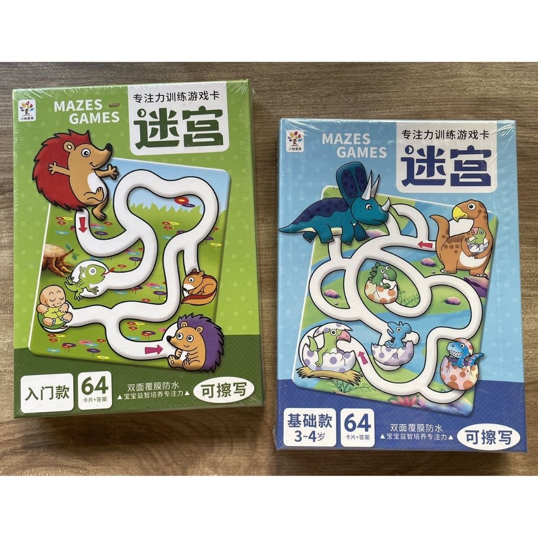 Mazes Games Wipe-Clean Activity Box Set (SINGLES) brand new, with box, Simplified Chinese text