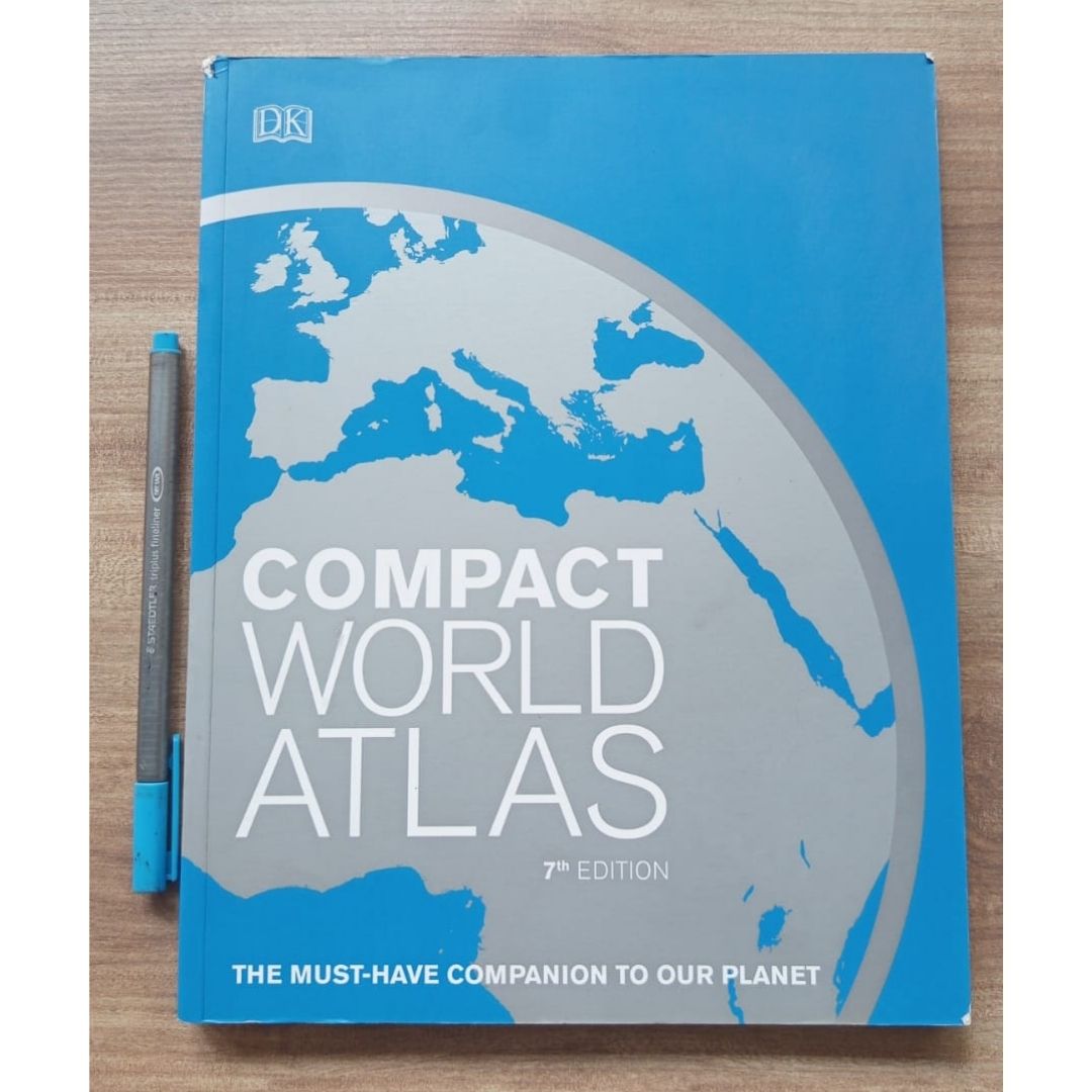 DK Compact World Atlas (USED book, softcover, with slight folds on book cover)