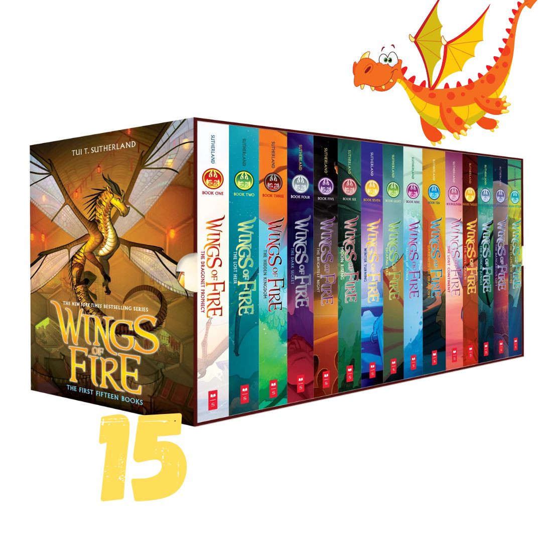 Wings of Fire Boxed Set (15 softcover books) Box with slight tear and dents, books no damage