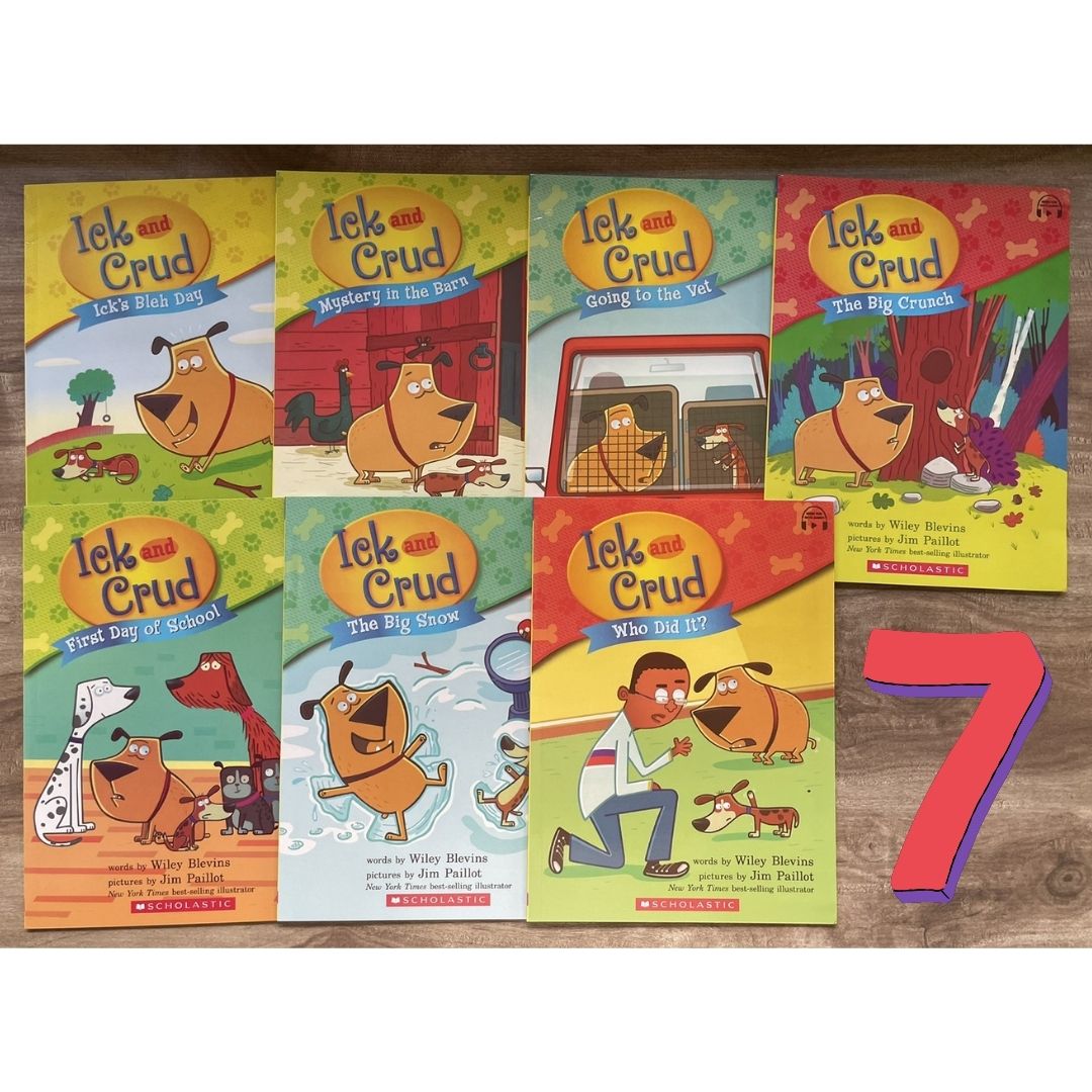 Funny Bone Books: First Chapters -- Ick and Crud (7 books) brand new softcover, no box, with SLIGHT FOLDS on book covers