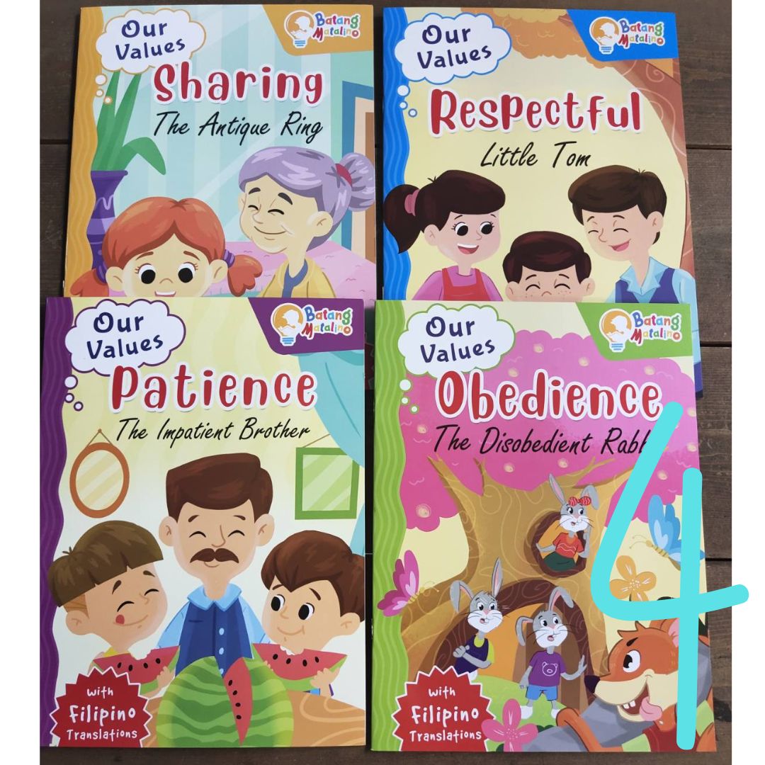 Batang Matalino OUR VALUES (4 books) brand new softcover, with Filipino translation